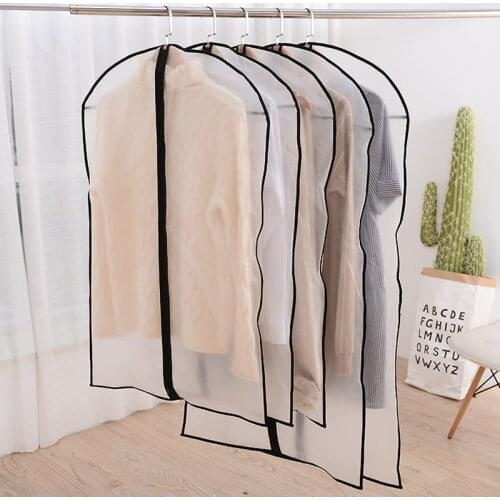 Clothes Hanging Garment Bags Clothes Suit Coat Dust Cover Home Storage Bag Dustproof Cover Transparent Bag Wardrobe Clothing