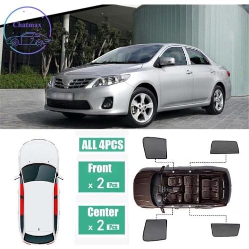 For Toyota Corolla E140 E150 2007-2013 Window Sunshade UV Protection Ray Blocking Mesh Visor Laser Black Net Yarn