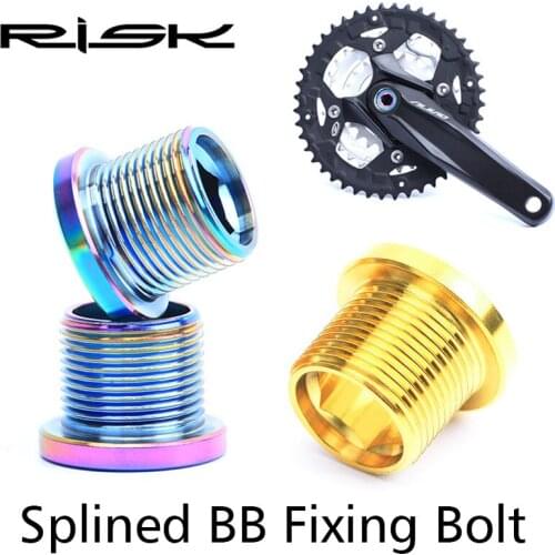 RISK 2pcs 15x12mm Titanium Ti Screw For MTB Bike Crankset Arm Chain Wheel Central Bicycle Spline Axis Fixing Bolts Cycling Parts