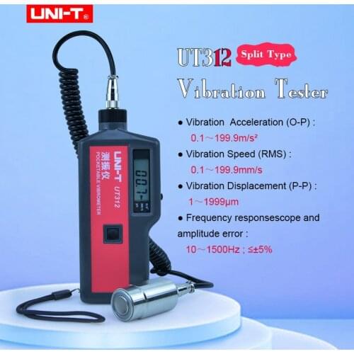 UNI-T UT312 Split vibrometer Vibration Tester Acceleration/Velocity/Displacement Measurement Data Hold Auto Shutdown