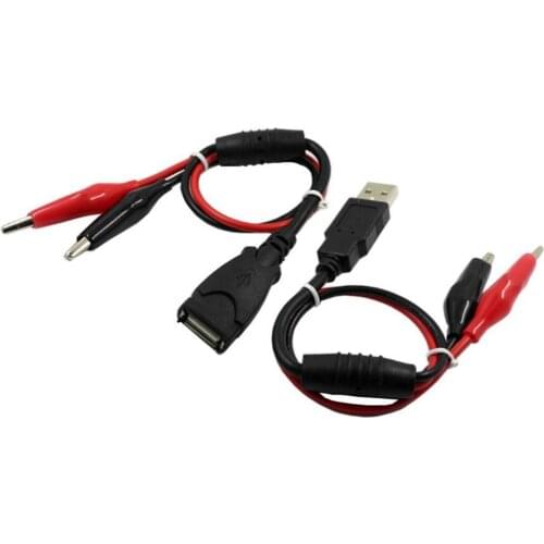 USB Alligator clips Crocodile wire Male/female to USB tester Detector DC Voltage meter ammeter capacity power meter monitor, etc