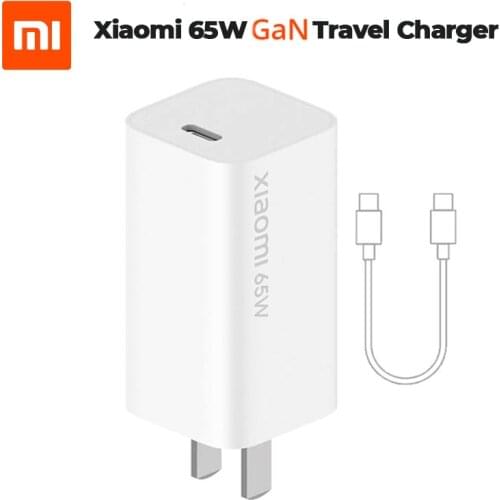 IN STOCK 100% Original Xiaomi GaN 65W Travel Charger 48% Smaller USB Type-C Smart Output PD Quick Charge 5V/9V/12V/15V=3A 10V=5A