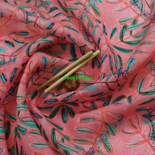 High-quality soft flower wall printing and dyeing light and transparent ramie literary and artistic clothing fabric