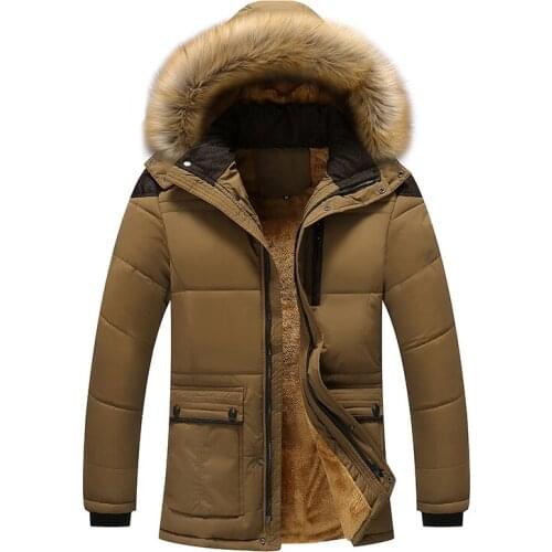 Winter Plush thickening Jacket Men Parka With Fur Hooded Quilted Padded Wadded Windbreaker warm Male Coat Parkas Korean Overco