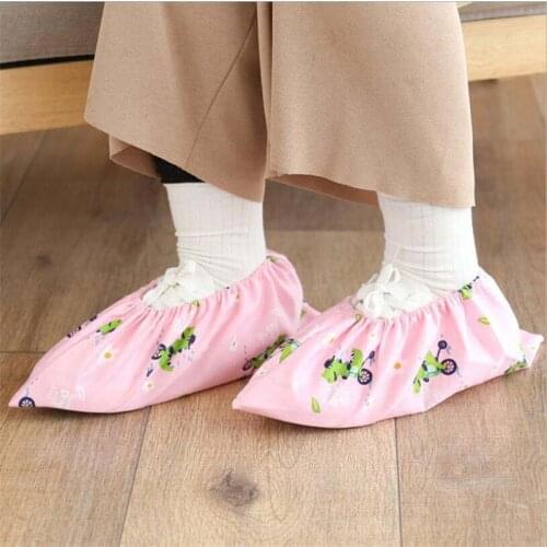 1Pair non-waterproof Reusable Shoe Covers Home Indoor Sets of Shoes Student Room Flamingo Dust Proof Feet Covers
