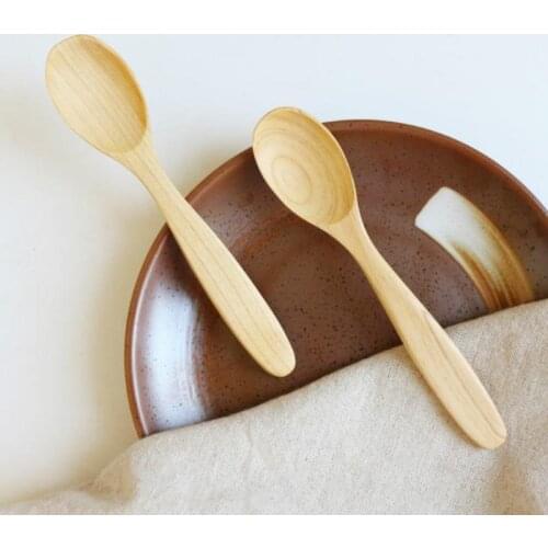 100pcs Spoon Natural Style, Kitchen Cooking Wooden Wood Soup Spoon for seasoning,honey,Dessert Healthy Wood Spoon NO39