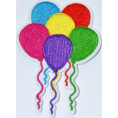 Red Green Yellow Blue Pink Purple BALLOON HOLIDAY Kids Embroidered Iron On Patch ~ cartoon (Size is about 5.8 * 8.3 cm)