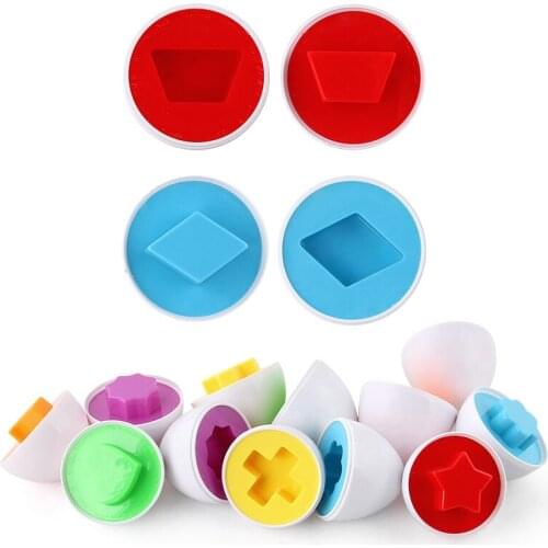 6 pcs/set 3d Puzzle Smart Eggs Mixed Shape Wise Pretend Montessori Learning Brain Game For Kids Early Learning Educational Toy