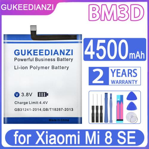 GUKEEDIANZI BM3D For XIAO MI Phone Battery for Xiaomi Mi 8 Mi8 mi8 SE Replacement Batteries Xiomi Bateria Mi8 SE Mi8SE 4500mAh
