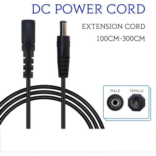 Black DC Cable 5.5x2.1mm Male to Female Power Supply Cable DC Adapter Extension Cord for Camera LED Lamp new