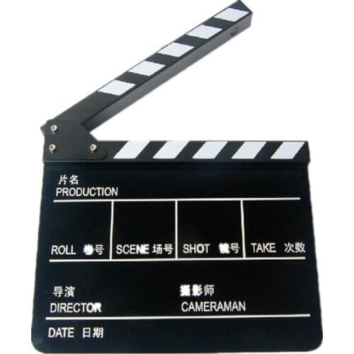 Slate Wooden Director Board Clapper Board Movie Clapper Board Photography Props Decoration Bilingual Version Director Board