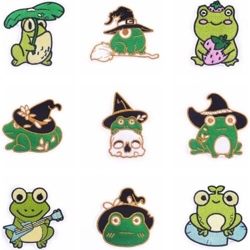 Diy Anime Cute Frog/Aline Patch Iron On Patch On Clothes Embroidered Patches For Clothing Applique Patches Stripe Sticker Sewing