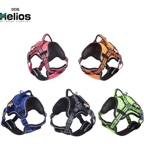 DogHelios 5 Colors Reflective Dog Harness Nylon 600 Oxford Pet Training Vest With Handle For Medium/Large Breeds S-L