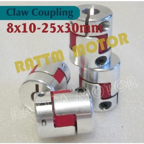 4pcs 8x10mm CNC Flexible Jaw Spider Plum Coupling Shaft Coupler D25L30
