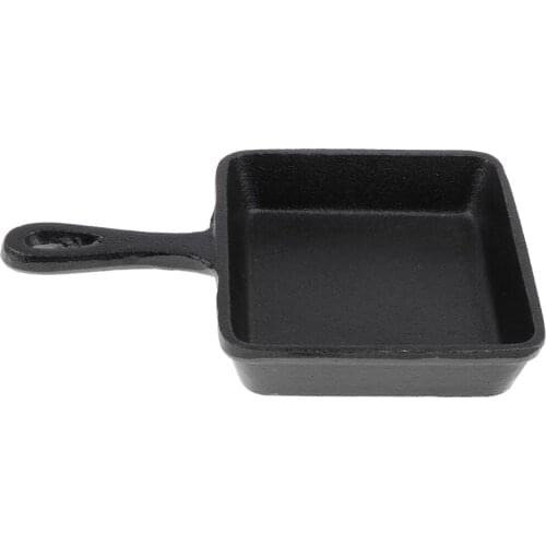 Simulation Iron Real Cooking Tool Cookware Utensil Accessories Children Kitchen Role Playing Game Toy - Square Pan