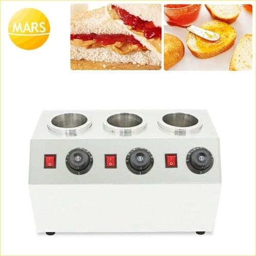 Commercial Electrice Triple Sauce Bottles Warmer Hot Cheese Chocolate 3 Bottles Warming Machine Dispenser Melter