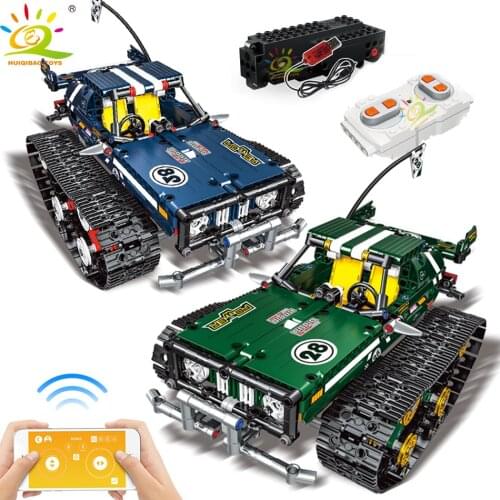 626pcs RC APP Remote Control Tracked Race Car Building Blocks High-Tech Crawler Speed Bricks Educational Toys For Children Gift