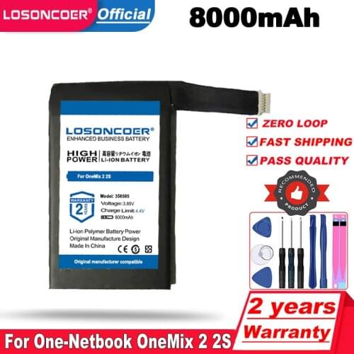 LOSONCOER Top Brand 100% New 8000mAh For One-Netbook OneMix 2 OneMix 2S 356585 Batteries