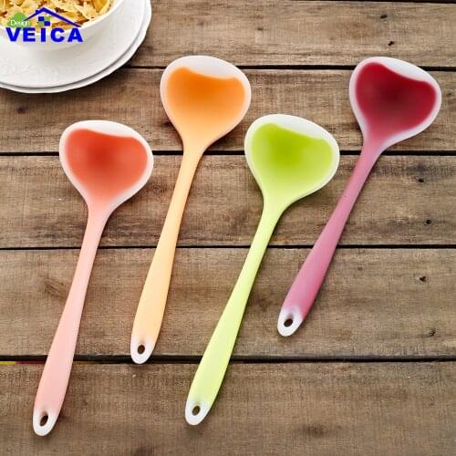 Food-grade Sil Cute Soup Spoons Monster Long Handled Tableware Dinnerware Creative Modeling Ladle Kitchen Tools