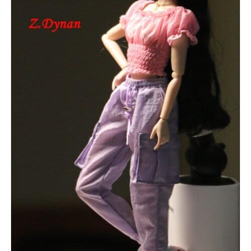 Fashion 1/6 Female Shirt Short Sleeve Tops casual pants canvas shoes Socks Clothes set For 12 inches TBLeague Body Figures doll