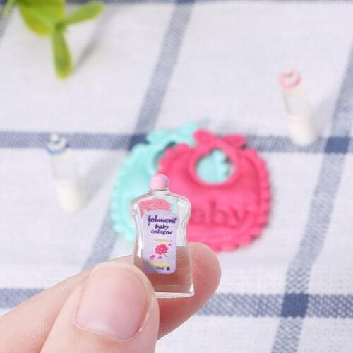 New 1:12 Baby Bottles Shampoo Bib Set Doll House Miniature Nursery Accessory BX0D