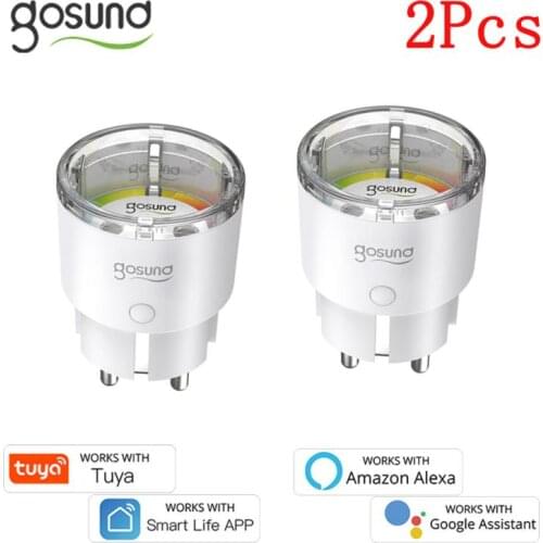 2PCS Gosund 10A/16A EU Smart Wifi Power Plug Socket With Power Monitor Outlet Home Socket Works With Alexa Google Home Tuya App