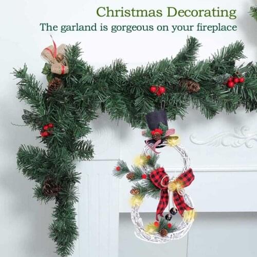 Christmas Wreath Garland Door Window Wall Hanging Ornament Decoration Rattan New 2020