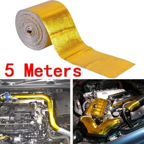 5CMx5 Meter Roll SELF ADHESIVE REFLECT A GOLD HEAT WRAP BARRIER FIT FOR VW/BM All Intake Pipe / Suction Kit