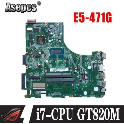 SAMXINNO DA0ZQ0MB6E0 Motherboard For Acer aspire E5-471 E5-471G V3-472P Laotop Mainboard with i7-CPU GT820M
