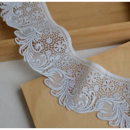 1 Meter/lot 6.5cm Width High Quality Grey Lace Trim DIY Sewing Supplies Clothing Accessories Flower Cotton Lace Fabric