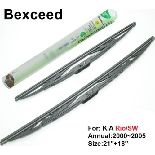 Traditional Wiper Blade for KIA Rio DC Bexceed of 21"+18" High Quality Car Windshield Windscreen 2000 2001 2002 2003 2004