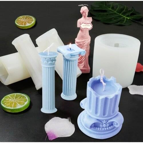 Roman Column Silicone Mold DIY Venus Goddess Aromatherapy Candle Human Body Plaster Mold Ancient Roman Column