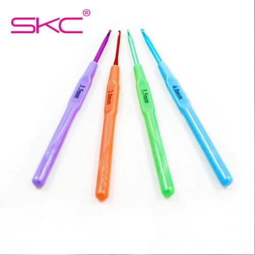 SKC Quality Crochet Hook Kit 10 Sizes Hand Knitted Sweaters Scarves Metal Colorful Aluminum Crochet Hook Crochet Accessories