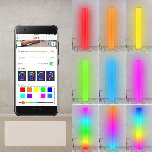 Modern LED Cylinder Standing Floor Lamp Bedside RGB16 Color APP Remote USB Colorful Living Room Decor Atmosphere Indoor Light