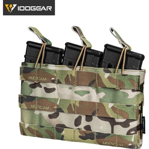 IDOGEAR Triple Magazine Pouch 5.56 Mag Pouch Open Top Army Airsoft Gear Military Tactical Magazine Pouches Multi-pocket 3526