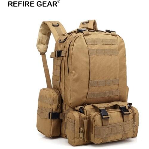 Refire Gear Outdoor Tactical Camouflage Backpack Multi-function Large Capacity Backpack Hiking Camping Mountain-Climbing Gear