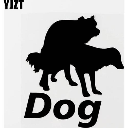 YJZT 13CM×14.3CM Funny Animal Dog Graphical Vinyl Car Sticker Decal Black/Silver Accessories 8C-0470