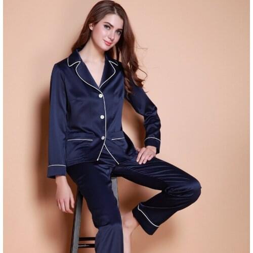 SoftFox Women Sleepwear Autumn Spring Pajama Suit Nightwear 2 Pieces Pajama home clothing Set For Ladies