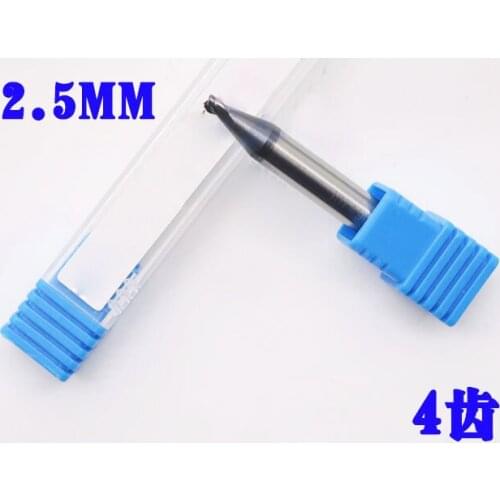 2.5MM 4F 4Teeth Hard coating Twist drills Carbide End Mill Tungsten Milling Cutter key machine drill