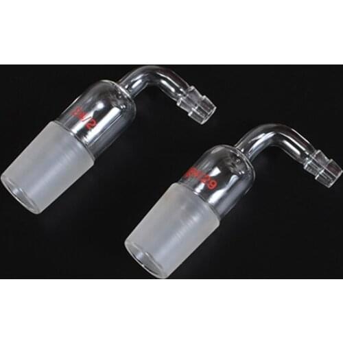 2pcs/lot #14#19#24#29 Standard Plug Bend Nozzles Laboratory Glass Connecting Pipe Exhaust Tube Angle of 90 Degrees