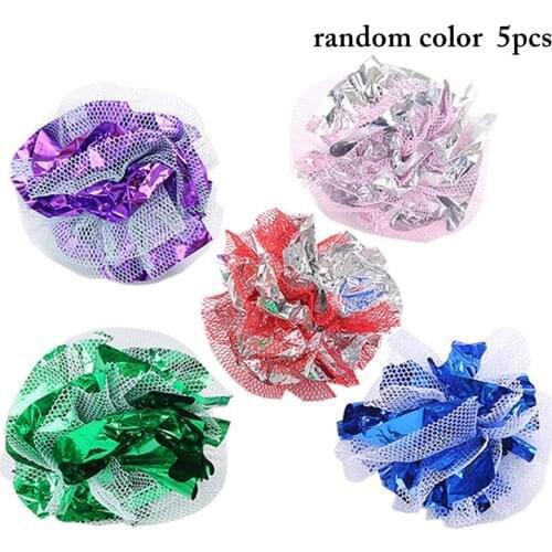 5Pcs/Set Crinkle Balls Cat Toy Lightweight Crinkle Kitten Toys Kitten Ball Toys Pet Supplies Cat Favors Random Color