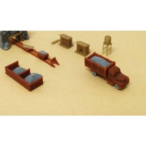 Outland Models Ore Mining Accessories: Cart Truck Shanty.. Z Scale Train Railway