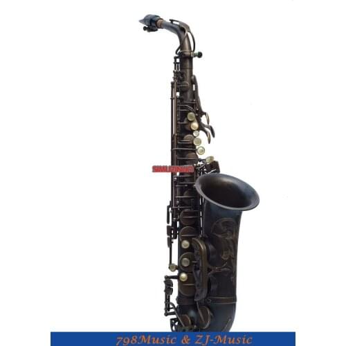 NEW Antique Bronze Eb Alto Saxophone Abalone shell key High F# sax new
