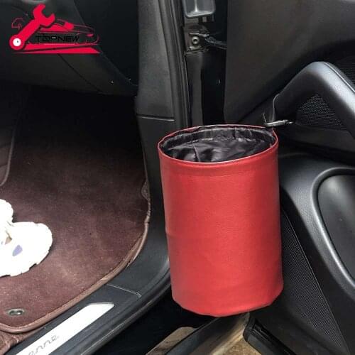 Car Storage Busket Interior Rubbish Container For Waste Organizer Holder Waterproof Garbage Can Trash Bin Car Organizer