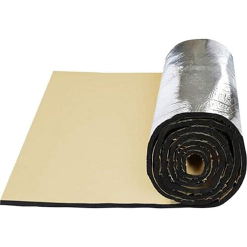Car Sound Deadener Mat Noise Bonnet Insulation Deadening for Hood Engine Sticker Aluminum fiber, Sound-absorbing cotton