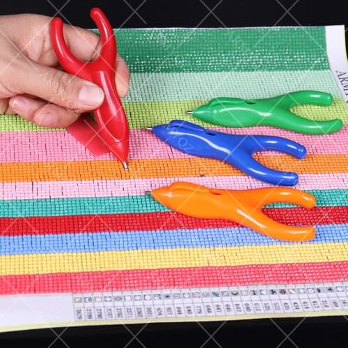 DIY Square/Round Point Drill Pen for 5D Diamond Painting Tools Easy to Pick Up Rhinestones Diamond Embroidery Accessories (4PCS)