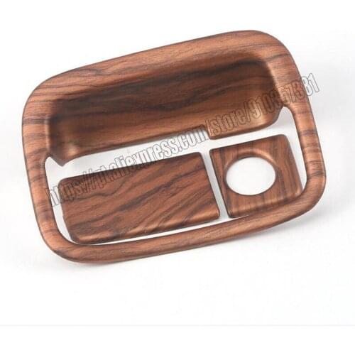 For Honda CRV CR-V 2017 2018 2019 2020 2021 3PCS ABS Wood Grain Co-pilot Storage Box Handle Cover Trim