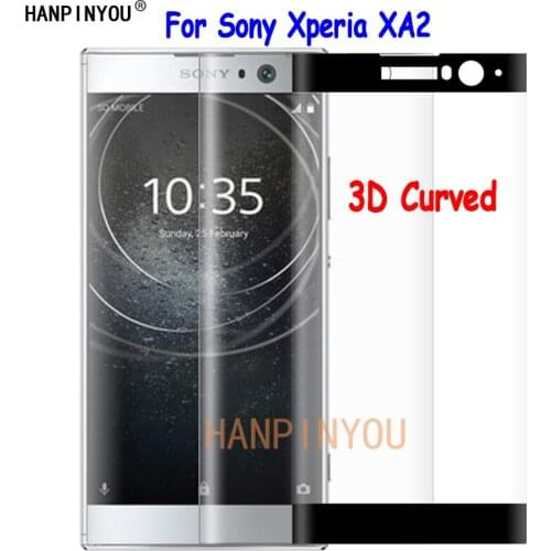 For Sony Xperia XA2 / Dual H3113 H3123 5.2" 9H Ultra Thin 3D Curved Full Cover Front Tempered Glass Film Screen Protector Guard