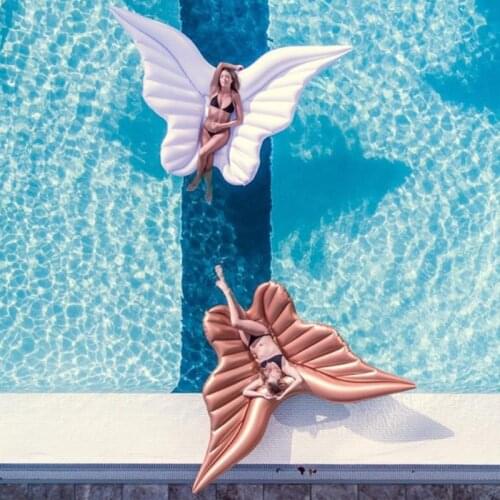 Giant Wings Inflatable Pool Floating Air Mattress Lazy Water Party Toy Riding Butterfly Swimming Ring Piscina 220*180cm