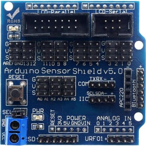 Glyduino Sensor Shield V5.0 Sensor Expansion Board for Arduino Electronic Building Blocks of Robot Parts